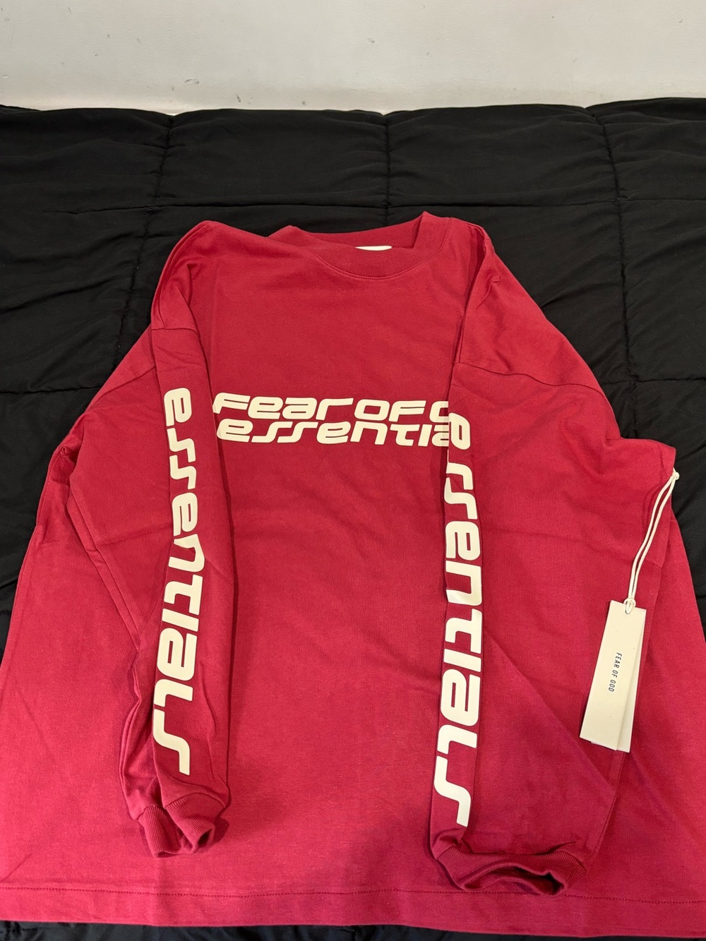 Fear Of God Essential 90S Crimson Long Sleeve Size XS